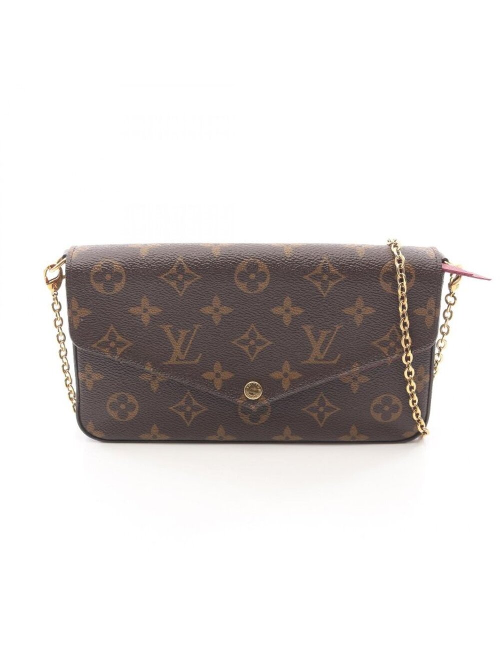 Louis Vuitton Shoulder Bag Pochette Monogram Fuchsia Canvas Leather Felicie